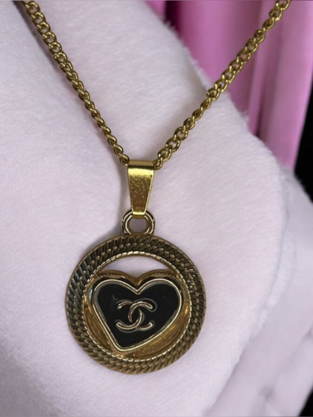 Upcycled CC  charm necklace